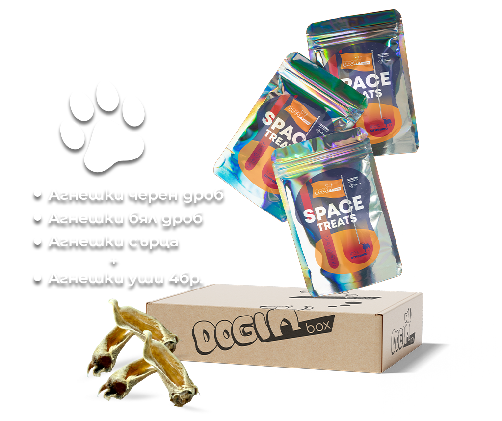Как би изглеждал doginBOX за голямо куче. Важно: продуктите в твоя doginBOX ще бъдат специално подбрани според нуждите на твоя куч. Размерът на кучето е само една малка част от критериите, чрез които персонализираме кутията!